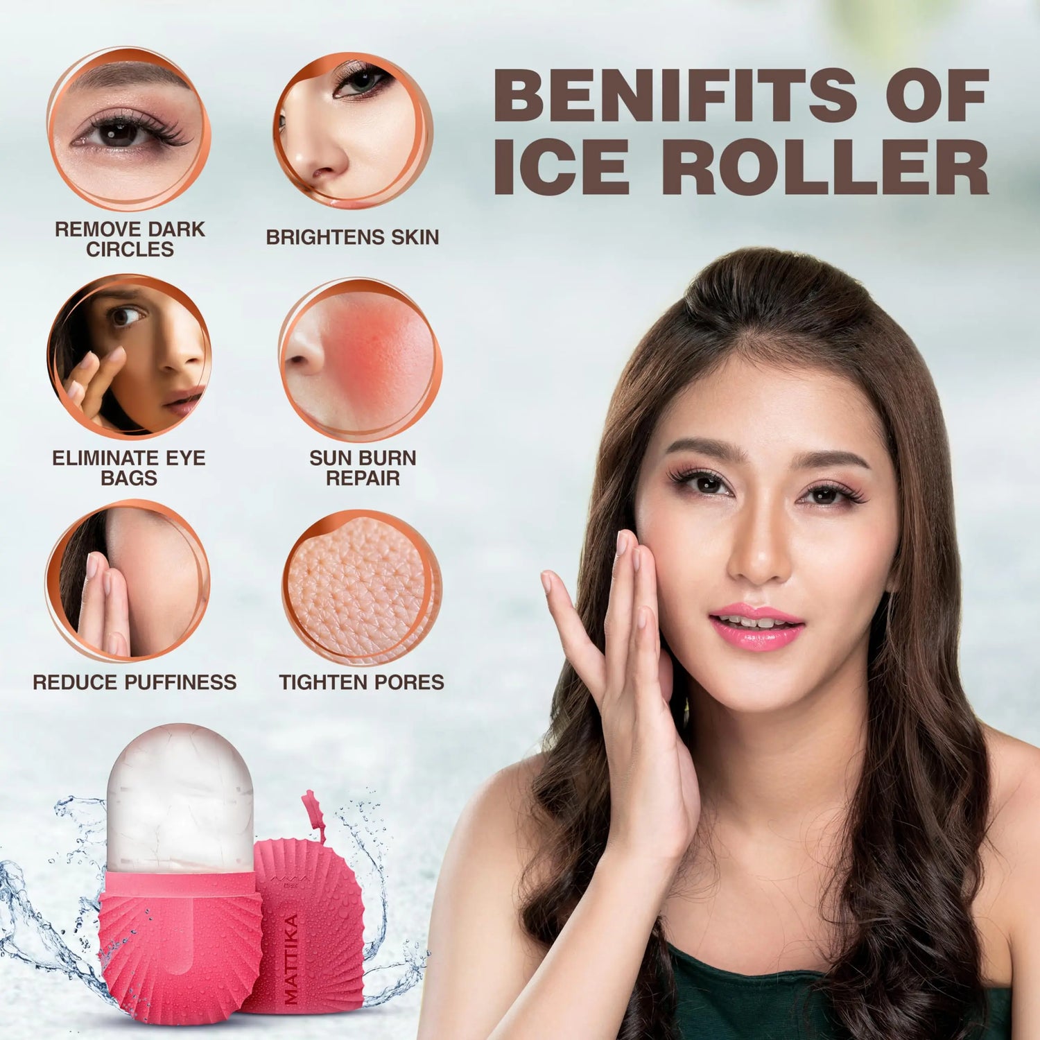 Silicone Ice Roller Face Massager