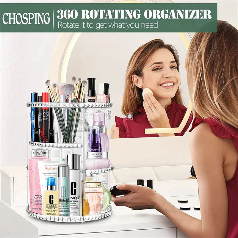 Adjustable Spinning Makeup Organizer