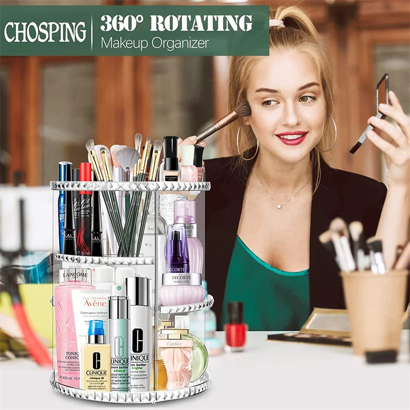 Adjustable Spinning Makeup Organizer